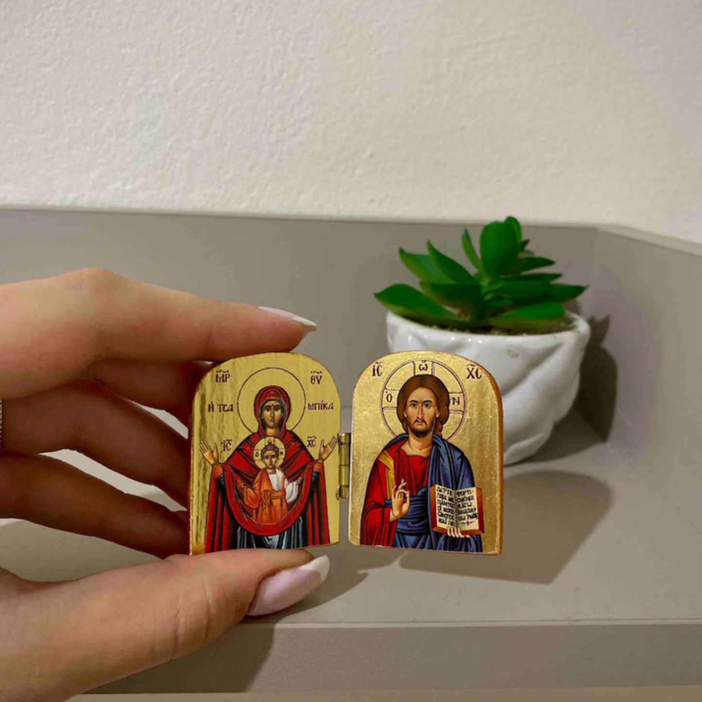 Mini Orthodox Diptych Icon