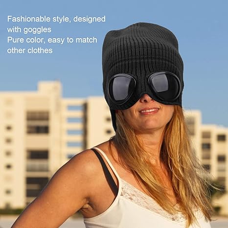 Goggles Lens Design Beanie Hat