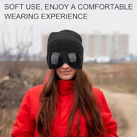 Goggles Lens Design Beanie Hat